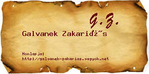 Galvanek Zakariás névjegykártya